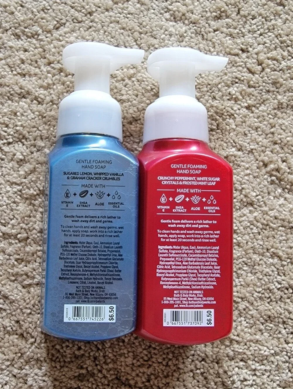 Bath & Body Works Lemon Buttercream Crushed Candy Cane Foam Hand Soap Christmas